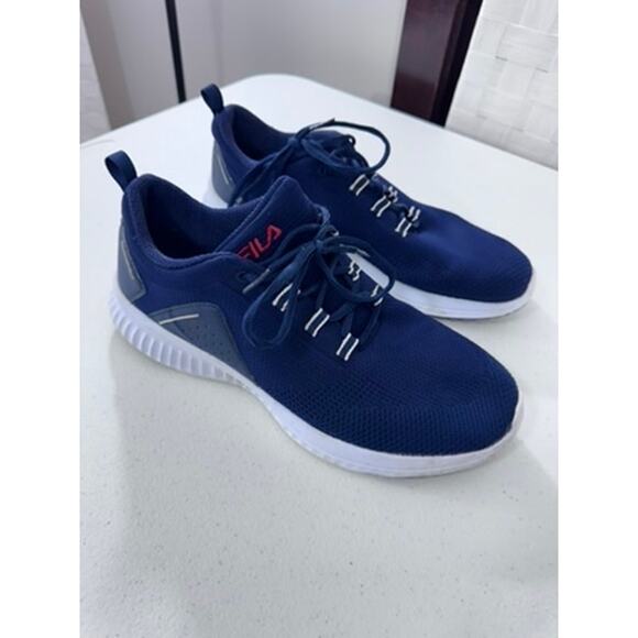 "FILA" Men's Athletic Sneakers, Navy, No Insole, Size 12, Washed, Prer-owned - Picture 1 of 12
